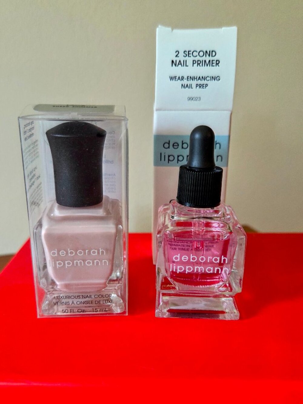 Deborah Lippmann Chantilly Lace Sheer Shimmer Nail Polish + 2 Second Nail Primer